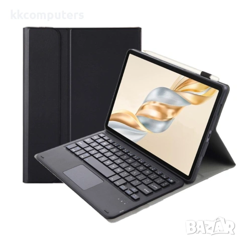 AH28-A Кожен Калъф с Bluetooth Клавиатура с Тъчпад за Honor Pad X9a / X9 Pro - Магнитна Отделяема, С, снимка 4 - Калъфи, кейсове - 53072157