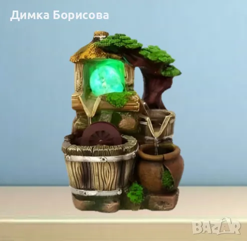 Декоративен воден фонтан със светещо кълбо, снимка 5 - Декорация за дома - 47557390