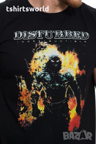  Нова мъжка тениска с дигитален печат музикалната група DISTURBED , снимка 12 - Тениски - 27819658