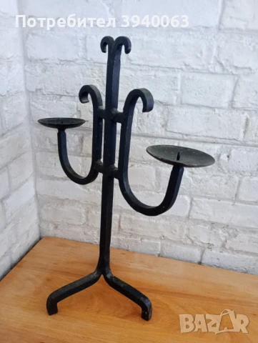 Стар свещник от ковано желязо колекция, снимка 2 - Декорация за дома - 50646667