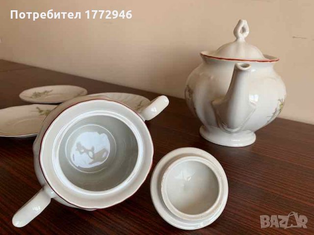 Сервиз за чай с 2 чаши български порцелан Изида, снимка 9 - Антикварни и старинни предмети - 33187102