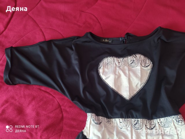 Рокля в черно и златисто на Lilia fashion Plovdiv, размер S, снимка 4 - Рокли - 36767821