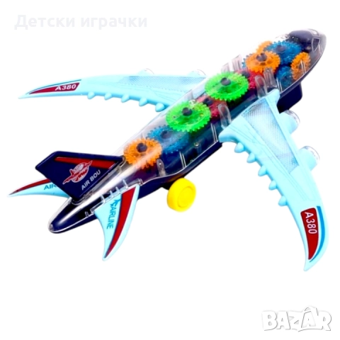Играчка самолет, музикална, 3D светлини и звук, снимка 3 - Влакчета, самолети, хеликоптери - 52778803