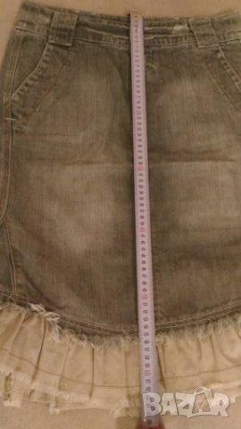 Дънкова пола интересен модел, снимка 6 - Поли - 24196963