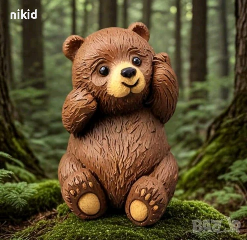 3d Мечок мече с лапи на бузи силиконов молд форма фондан шоколад гипс смола свещ декор, снимка 4 - Форми - 50568638