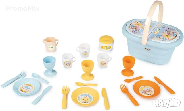 Детска кошница за пикник Smoby Ptitoo 310532 21 части Пикник кошница с чинии и чаши , снимка 3 - Други - 51342159