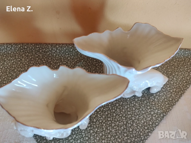 Изящна ваза рог на изобилието Belleek Ireland, снимка 3 - Декорация за дома - 52505627