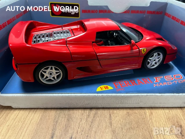 Рядък модел метална колекционерска количка FERRARI F50 1:18 мащаб, снимка 8 - Колекции - 50988478