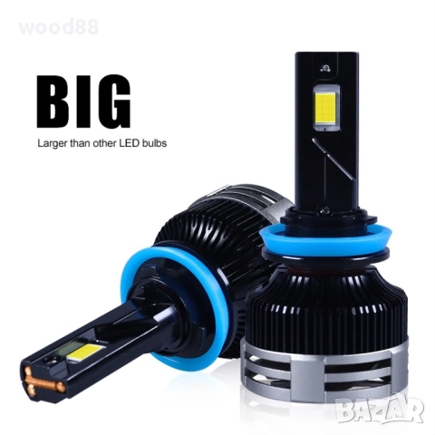 ЛЕД  ДИОДНИ КРУШКИ 300W -50000 лумена (реални) h1,h7,h4,h11,h3,h8, снимка 3 - Аксесоари и консумативи - 51984770