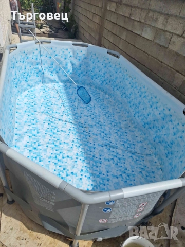 Басейн с мет. конструкция, 305x200x84см., овален, с филтърна помпа и диспенсър, Bestway 5614A Power , снимка 16 - Басейни и аксесоари - 51650383