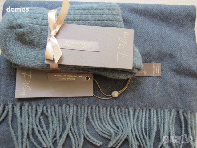 Луксозен комплект мъжки шал и чорапи 100% вълна, Монголия, снимка 9 - Мъжки чорапи - 37444016