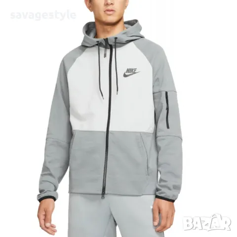 Мъжко спортно горнище NIKE Sportswear Tech Fleece Hoodie Grey, снимка 1 - Спортни дрехи, екипи - 47998332