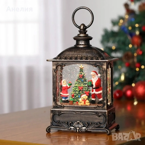 Коледен фенер Led светлина, музика и таймер