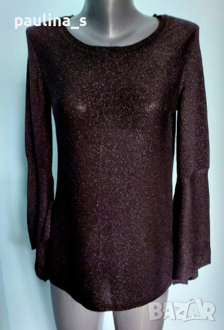 Луксозна блуза тип туника с черно ламе "Melanie lyne" / Мелания Тръмп , снимка 2 - Туники - 36537131