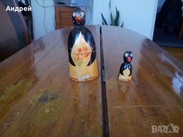 Стар дървен сувенир Пингвин, снимка 4 - Други ценни предмети - 28319455