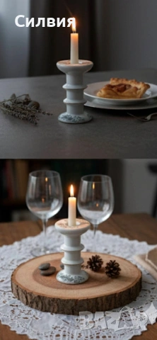 Порцеланов свещник , снимка 2 - Други - 53375301