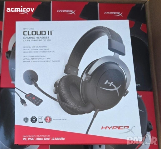 Геймърски слушалки HyperX Cloud II 7.1, чисто нови