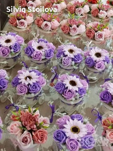 Декоративни колела със сапунени цветя, снимка 6 - Подаръци за жени - 39639620