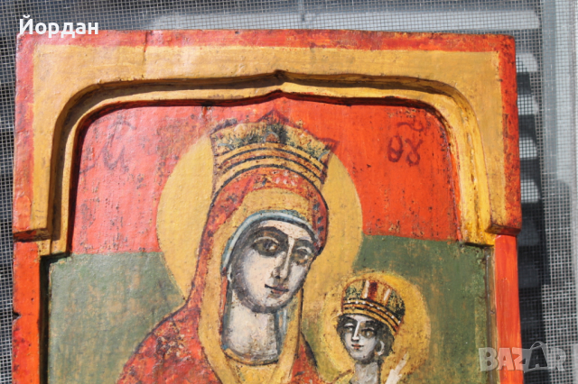 Централна част на българска икона Триптих, снимка 2 - Икони - 36576513