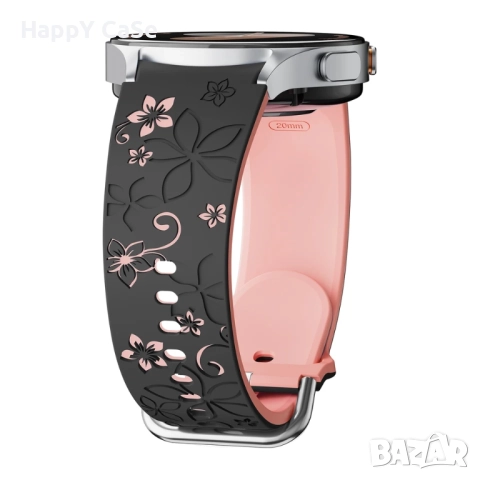 FLORAL Силиконова каишка за Huawei Watch/Samsung/Xiaomi/Garmin/Amazfit, снимка 6 - Каишки за часовници - 50991271