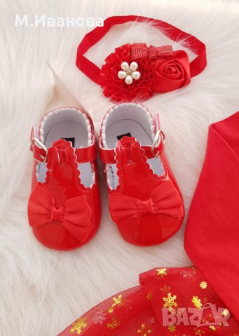 Червени бебешки буйки 12-18 месеца, снимка 8 - Бебешки обувки - 34830954