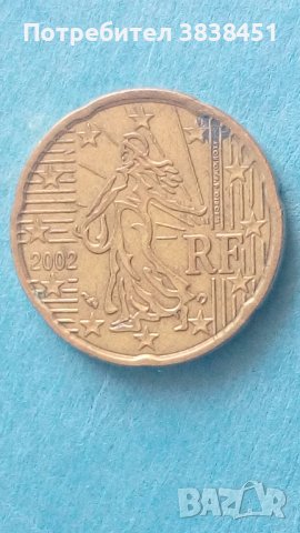 20 Euro Cent RF 2002г.Франция, снимка 2 - Нумизматика и бонистика - 43164714