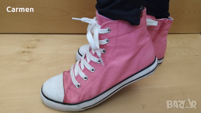 Розови високи кецове с цип - Revolution, снимка 4 - Кецове - 32972540