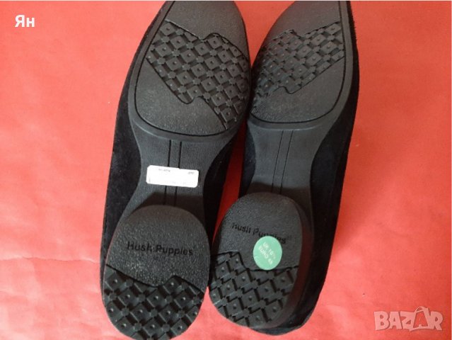 Английски Черни Мокасини от Велур 'Hush Puppies'-No:45 , снимка 5 - Мокасини - 36803456