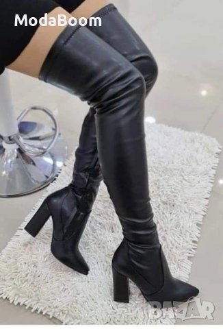 😍Луксозни дамски кожени чизми на ток / 3 цвята😍, снимка 2 - Дамски ботуши - 43257100
