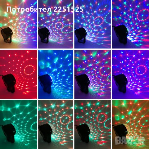 LED Парти дискотечна лампа. Лед диско топка. Светлинни ефекти party, снимка 10 - Лед осветление - 33051413