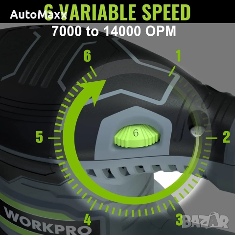 WORKPRO 5-инчова орбитална шлайфмашина, 6 променливи скорости  , снимка 6 - Бормашини - 51647052