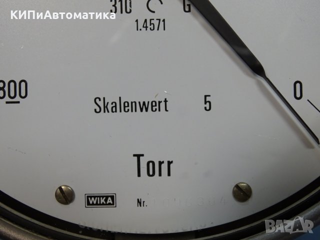 Вакуум-метър WIKA 0-800 torr, Ф160 mm, снимка 3 - Резервни части за машини - 34902885