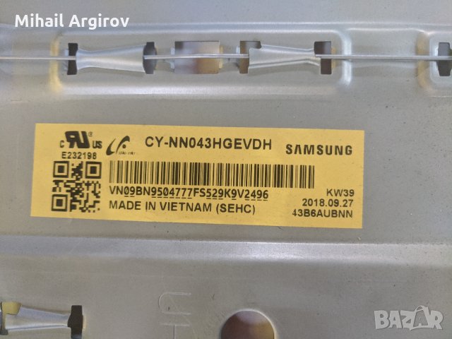 SAMSUNG UE43NU7092UXXH-32T42-COK CTRL BD, снимка 4 - Части и Платки - 34842105