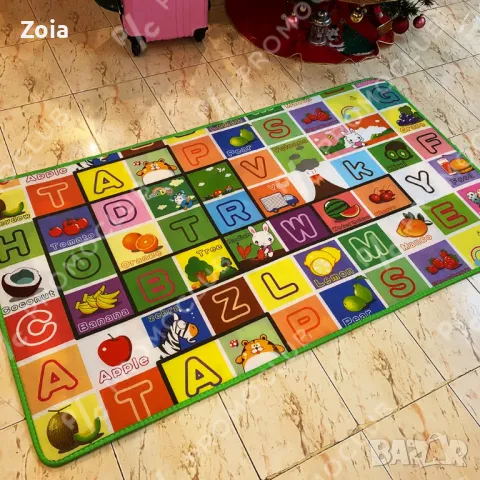 Детско килимче за игра с две лица, 180х120 см, забавно и образователно - топлоизолираща постелка, снимка 2 - Други - 47782218