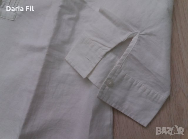 СТРАХОТНА бяла риза ПАМУК и ЛЕН размер ХЛ/2ХЛ , снимка 5 - Ризи - 28538684