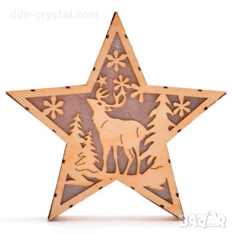 Светеща звезда с еленче, снимка 3 - Декорация за дома - 43411052