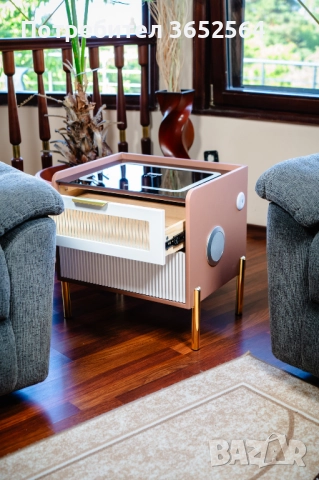 Смарт Шкаф: Модел VISION - безжично зареждане, Bluetooth стерео тонколона 20W, USB-A & USB-C, LED , снимка 3 - Шкафове - 52482490