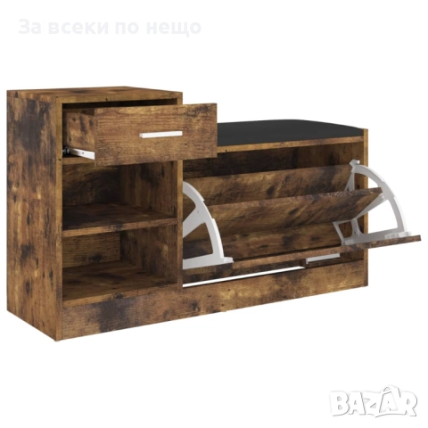 Пейка за обувки, опушен дъб, 94,5x31x57 см, ПДЧ Код P1121, снимка 4 - Шкафове - 51686362