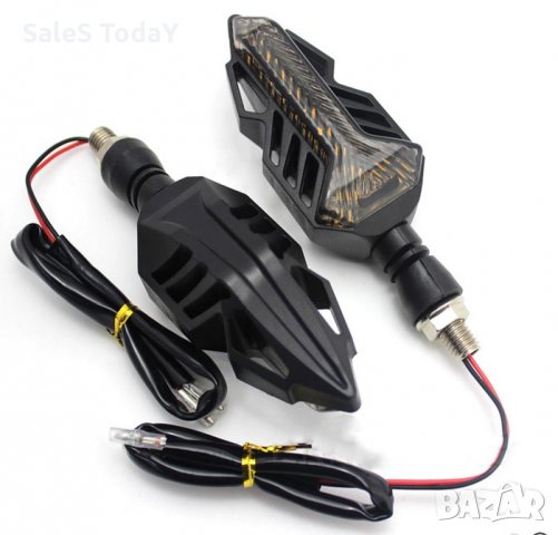 Мигач за мотопеди листо, мотоциклети, АТВ, скутер или мотор, 12V, дневна светлина и мигач, бял