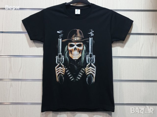 Нова мъжка тениска с дигитален печат Череп с пистолети, снимка 14 - Тениски - 29050863