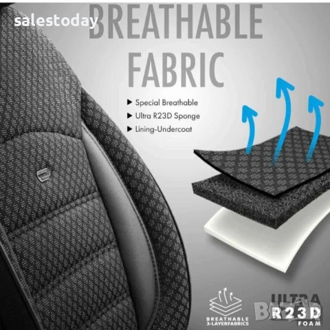 Тапицерия за седалки Otom Sport Plus PLS101 (черносиво), снимка 3 - Аксесоари и консумативи - 48678975