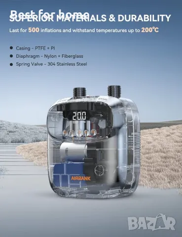 AIRBANK Мини електрическа въздушна акумулаторна, автоматична SUP помпа , снимка 5 - Друга електроника - 50218539