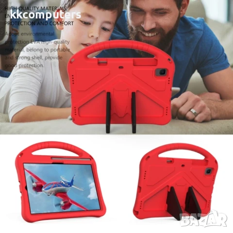 Samsung Galaxy Tab S5e T720/T725 Foldable Thumb Kickstand EVA Удароустойчив Калъф и Протектор, снимка 8 - Калъфи, кейсове - 51146692