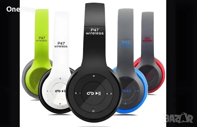 Безжични Bluetooth слушалки Phantom P47, FM радио, MP3 player, Вграден микрофон, Micro SD вход