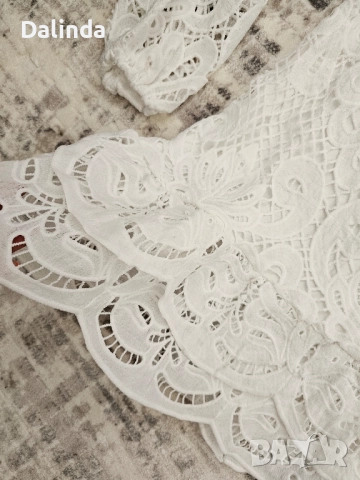 Елегантна рокля в бяло, снимка 5 - Рокли - 51470717