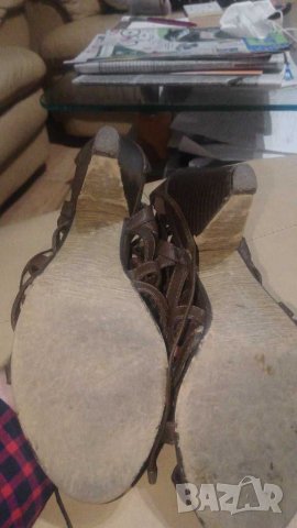 Дамски кожени летни обувки на ток, снимка 3 - Дамски обувки на ток - 28923560