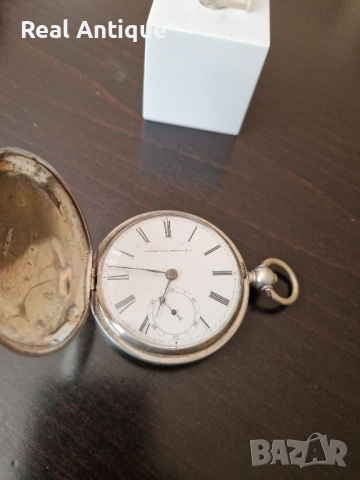 Рядък антикварен колекционерски американски сребърен джобен часовник Appleton Tracy & Co -Waltham 