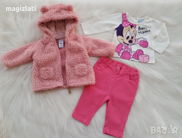 Дънки и нова блуза  0-3 месеца, снимка 2 - Комплекти за бебе - 28706438