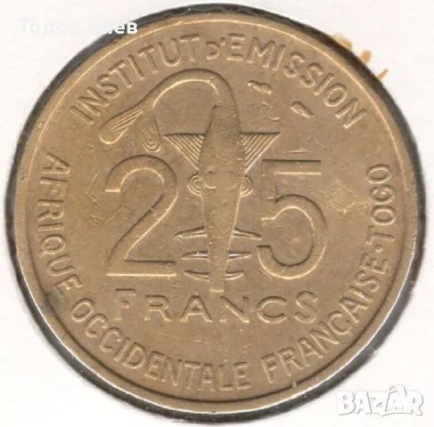 French West Africa Togo-25 Francs Togo-1957-KM# 9
