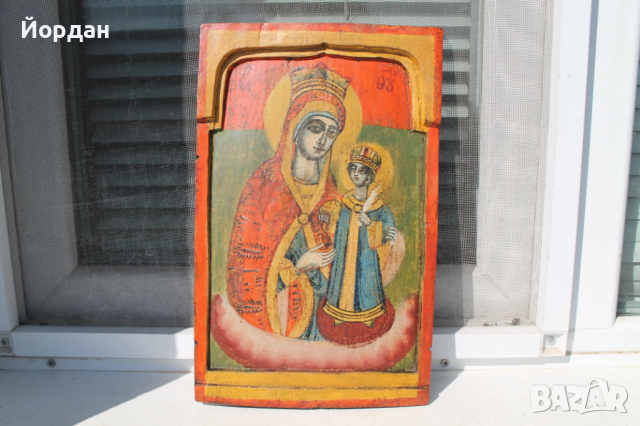 Централна част на българска икона Триптих, снимка 1 - Икони - 36576513